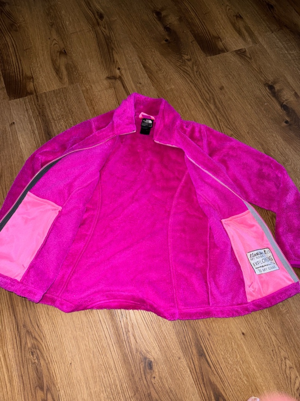 The North Face Kids'  Osito Fuzzy Full‑Zip Jacket - Magenta Pink Barbie - Picture 7 of 11